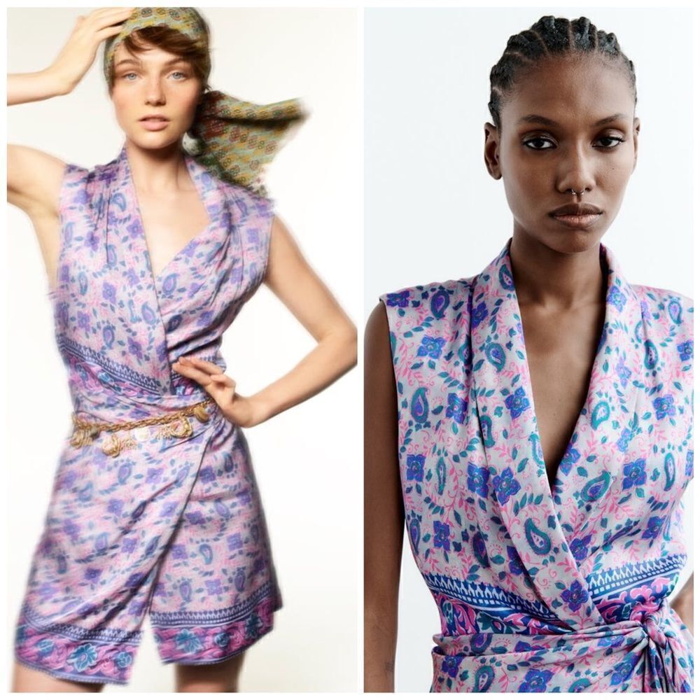 Zara Wrap Printed Dress New